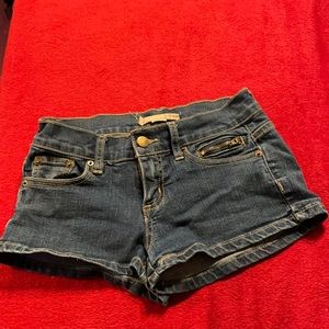Ladies low rise denim short shorts